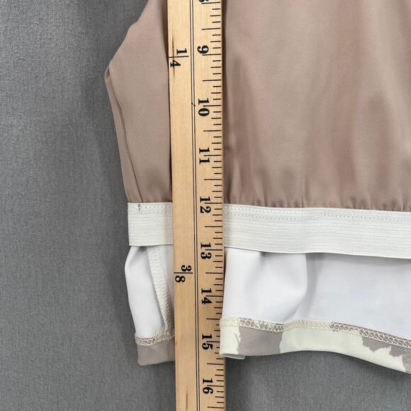 BEACH RIOT Ruby Crop Tank Womens M Taupe Cow Print Racerback V Neck Athleisure - Picture 14 of 14